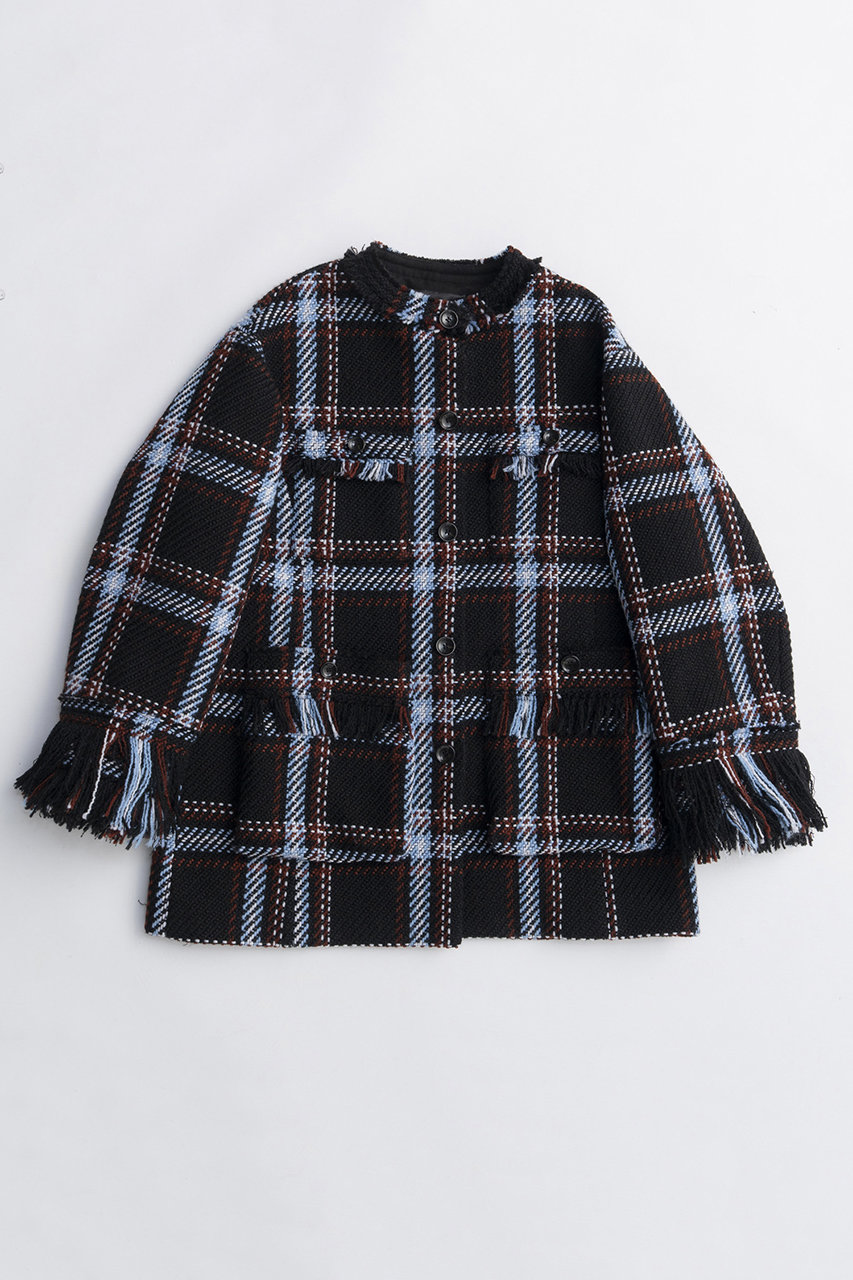 MAISON SPECIAL Fringe Tweed Jacket Coat/フリンジツイードジャケットコート (NVY(ネイビー), FREE) メゾンスペシャル ELLE SHOP MAISON SPECIAL Fringe Tweed Jacket Coat/フリンジツイードジャケットコート (NVY(ネイビー), FREE) メゾンスペシャル ELLE SHOP