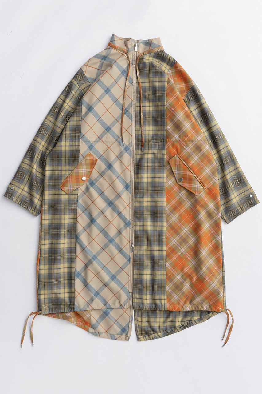 MAISON SPECIAL Plaid Mods Coat/チェックモッズコート (ORG(オレンジ), FREE) メゾンスペシャル ELLE SHOP MAISON SPECIAL Plaid Mods Coat/チェックモッズコート (ORG(オレンジ), FREE) メゾンスペシャル ELLE SHOP