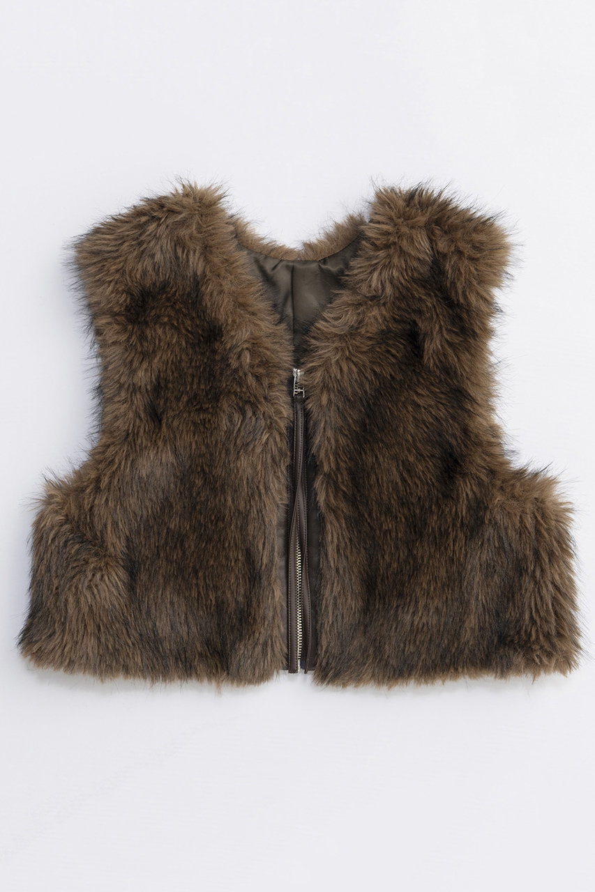 【最終値下げ】MAISON SPECIALファー ベスト ブラウン 楽天ポイント還元】MAISON SPECIAL Fur Vest/ファーベスト (BRN