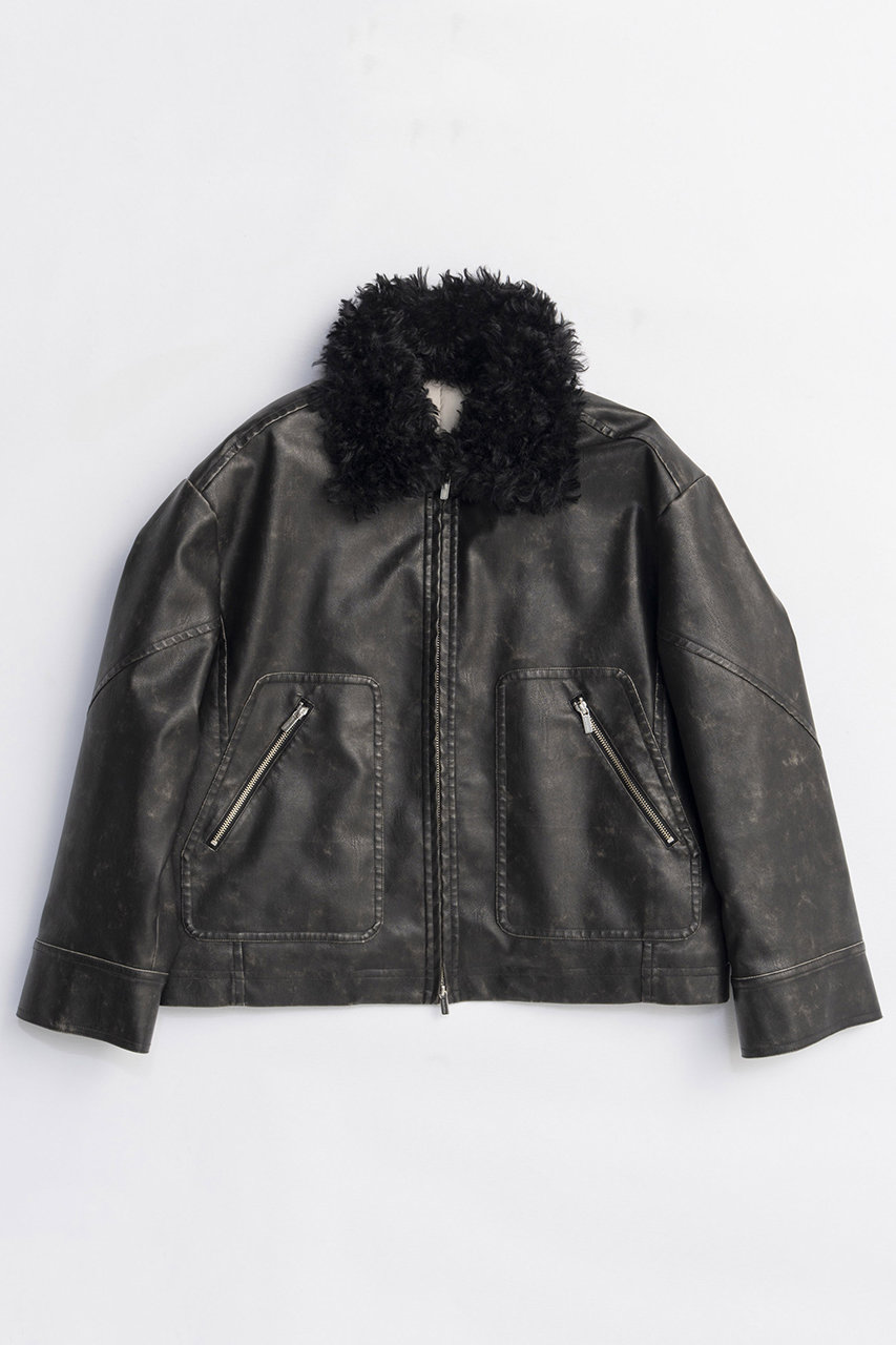 MAISON SPECIAL 2way Collar Vegan Leather Blouson/2WAYカラーヴィーガンレザーブルゾン (BLK(ブラック), FREE) メゾンスペシャル ELLE SHOP MAISON SPECIAL 2way Collar Vegan Leather Blouson/2WAYカラーヴィーガンレザーブルゾン (BLK(ブラック), FREE) メゾンスペシャル ELLE SHOP