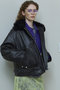 2way Collar faux Leather Blouson/2WAYカラーフェイクレザーブルゾン メゾンスペシャル/MAISON SPECIAL