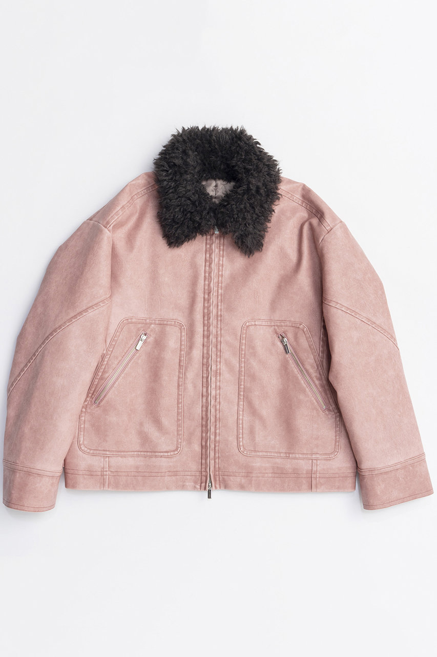 MAISON SPECIAL 2way Collar Vegan Leather Blouson/2WAYカラーヴィーガンレザーブルゾン (PNK(ピンク), FREE) メゾンスペシャル ELLE SHOP MAISON SPECIAL 2way Collar Vegan Leather Blouson/2WAYカラーヴィーガンレザーブルゾン (PNK(ピンク), FREE) メゾンスペシャル ELLE SHOP
