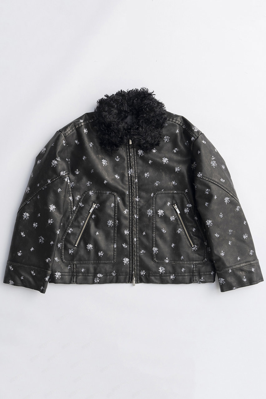 MAISON SPECIAL 2way Collar Small Flower Vegan Leather Blouson/2WAYカラースモールフラワーヴィーガンレザーブルゾン (BLK(ブラック), FREE) メゾンスペシャル ELLE SHOP MAISON SPECIAL 2way Collar Small Flower Vegan Leather Blouson/2WAYカラースモールフラワーヴィーガンレザーブルゾン (BLK(ブラック), FREE) メゾンスペシャル ELLE SHOP