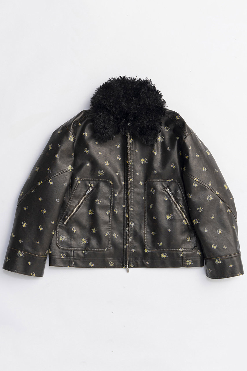 MAISON SPECIAL 2way Collar Small Flower Vegan Leather Blouson/2WAYカラースモールフラワーヴィーガンレザーブルゾン (BRN(ブラウン), FREE) メゾンスペシャル ELLE SHOP MAISON SPECIAL 2way Collar Small Flower Vegan Leather Blouson/2WAYカラースモールフラワーヴィーガンレザーブルゾン (BRN(ブラウン), FREE) メゾンスペシャル ELLE SHOP