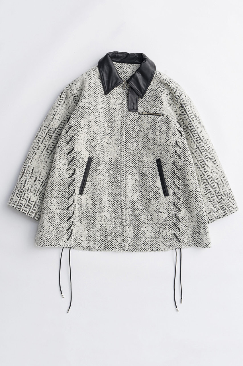 MAISON SPECIAL Lace Up A-line Coat/レースアップAラインコート (WHT(ホワイト), FREE) メゾンスペシャル ELLE SHOP MAISON SPECIAL Lace Up A-line Coat/レースアップAラインコート (WHT(ホワイト), FREE) メゾンスペシャル ELLE SHOP