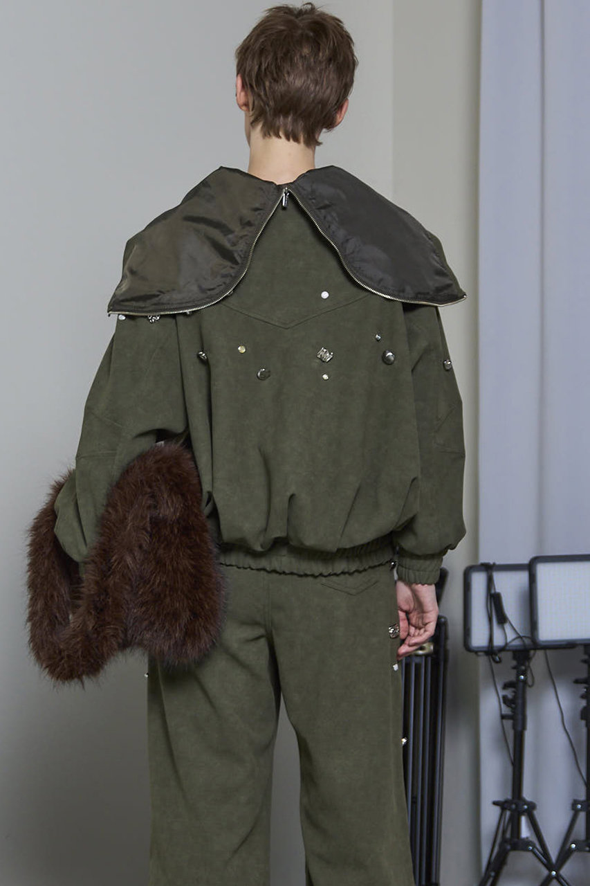 MAISON SPECIAL(メゾンスペシャル)｜faux Leather Bijou Hoodie