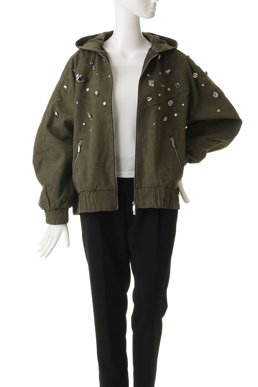 MAISON SPECIAL(メゾンスペシャル)｜faux Leather Bijou Hoodie