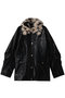 Fur Collar faux Leather Middle Blouson/ファーカラーフェイクレザーミドルブルゾン メゾンスペシャル/MAISON SPECIAL BLK(ブラック)