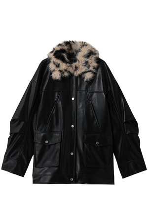 メゾンスペシャル/MAISON SPECIALのFur Collar faux Leather Middle Blouson/ファーカラーフェイクレザーミドルブルゾン(110800/110802)