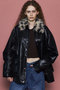 Fur Collar faux Leather Middle Blouson/ファーカラーフェイクレザーミドルブルゾン メゾンスペシャル/MAISON SPECIAL