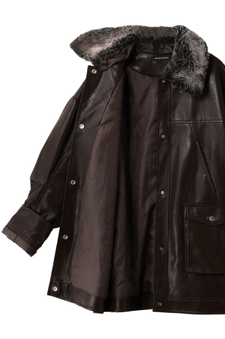 MAISON SPECIAL(メゾンスペシャル)｜Fur Collar faux Leather Middle