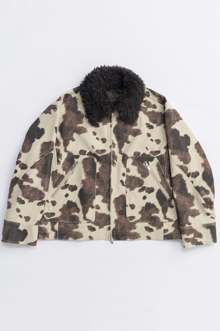MAISON SPECIAL 2way Collar Cow Printed Vegan Leather Blouson/2WAYカラーCOWプリントヴィーガンレザーブルゾン (MLT1(マルチカラー), FREE) メゾンスペシャル ELLE SHOP MAISON SPECIAL 2way Collar Cow Printed Vegan Leather Blouson/2WAYカラーCOWプリントヴィーガンレザーブルゾン (MLT1(マルチカラー), FREE) メゾンスペシャル ELLE SHOP