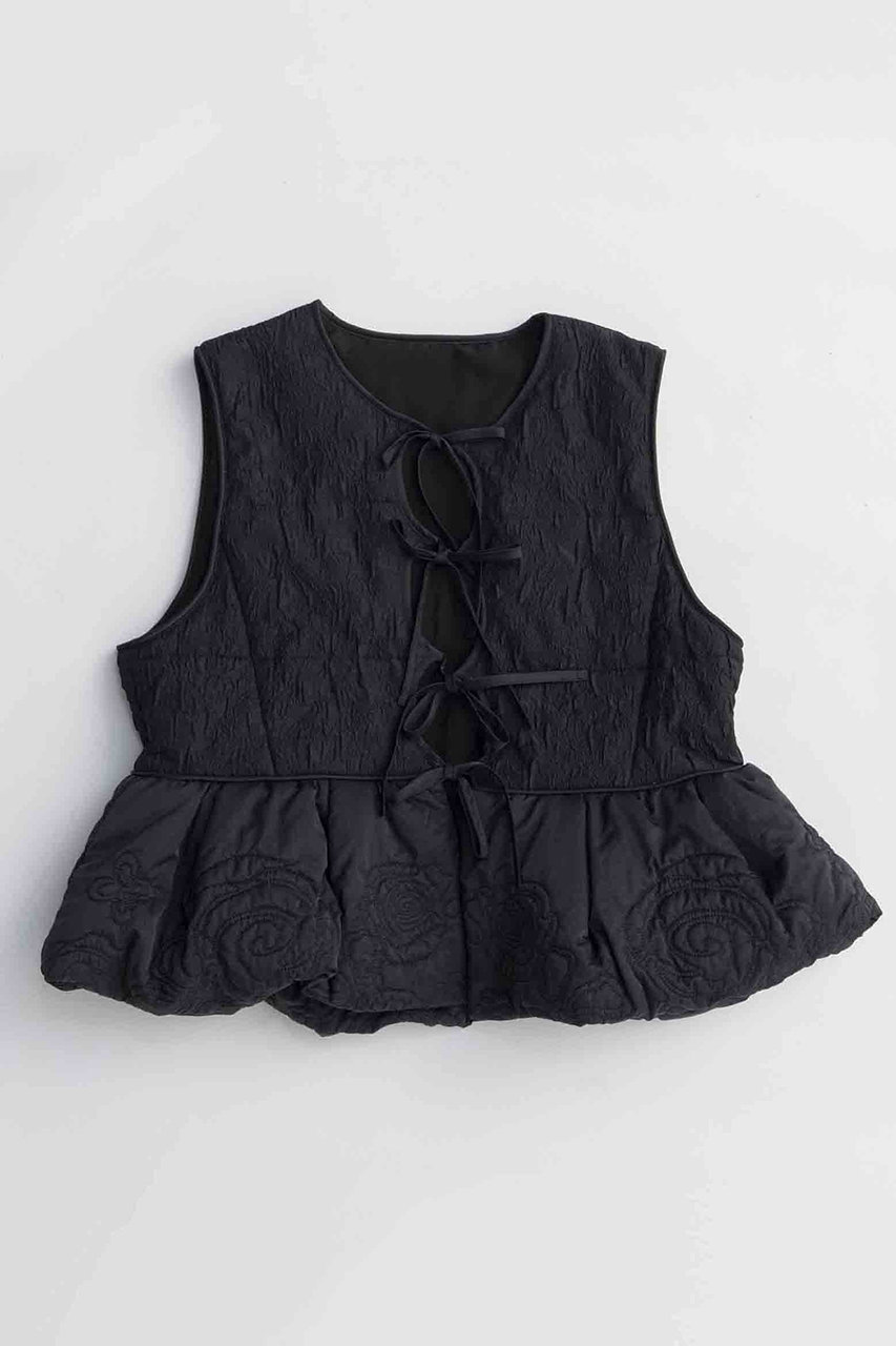 MAISON SPECIAL Embroidery Peplum Vest/エンブロイダリーペプラムベスト (BLK(ブラック), FREE) メゾンスペシャル ELLE SHOP MAISON SPECIAL Embroidery Peplum Vest/エンブロイダリーペプラムベスト (BLK(ブラック), FREE) メゾンスペシャル ELLE SHOP