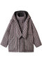 Plaid Hoodie Scarf Middle Down Coat/チェックフーディマフラーミドルダウンコート メゾンスペシャル/MAISON SPECIAL GRY(グレー)