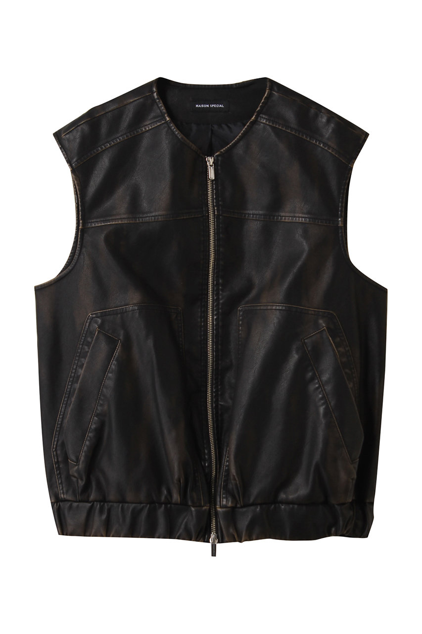 ベスト ジレ 「25AW PRE-ORDER」Vegan Leather Vest/ヴィーガンレザーベスト「MAISON SPECIAL/メゾンスペシ MAISON SPECIAL(メゾンスペシャル)｜【予約販売】Vegan Leather