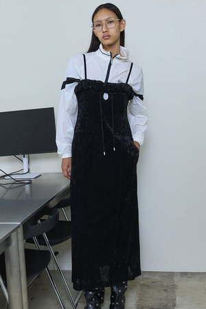 メゾンスペシャル/MAISON SPECIALのScrunchie Velour Camisole Dress/シュシュベロアキャミワンピース(110500/110503)