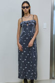 Flower Embroidery Velour Camisole Dress/フラワーエンブロイダリーベロアキャミワンピース