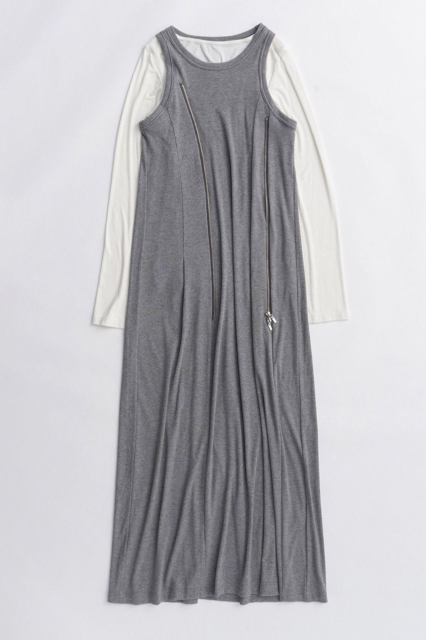 MAISON SPECIAL Front Zip Layered Dress/フロントジップレイヤードワンピース (GRY(グレー), 38) メゾンスペシャル ELLE SHOP MAISON SPECIAL Front Zip Layered Dress/フロントジップレイヤードワンピース (GRY(グレー), 38) メゾンスペシャル ELLE SHOP