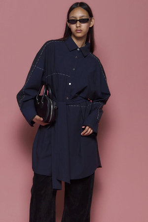 メゾンスペシャル/MAISON SPECIALのHand Stitch Shirt Dress/ハンドステッチシャツワンピース(110500/110503)