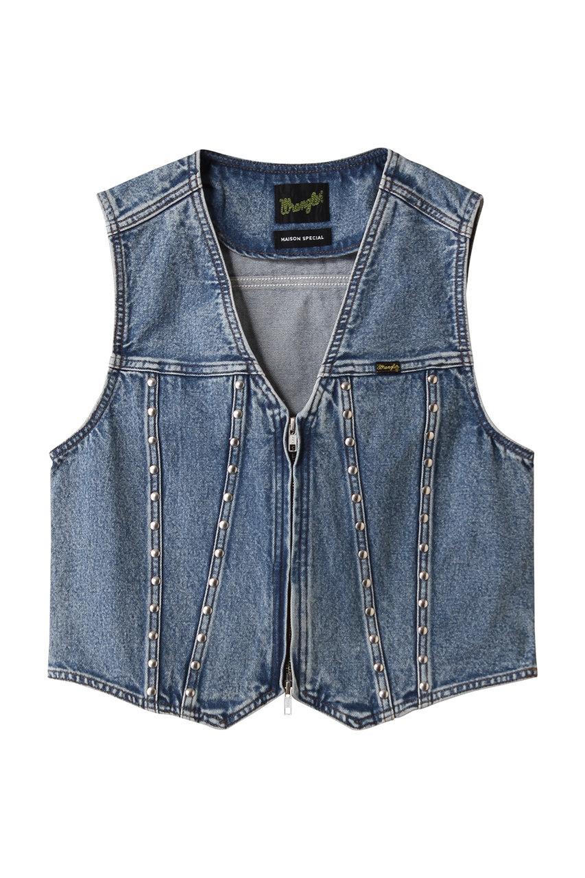 MAISON SPECIAL 【Wrangler×MAISON SPECIAL】Collaboration Studs Denim Vest/ラングラーコラボレーションスタッズデニムベスト (BLU(ブルー), FREE) メゾンスペシャル ELLE SHOP MAISON SPECIAL 【Wrangler×MAISON SPECIAL】Collaboration Studs Denim Vest/ラングラーコラボレーションスタッズデニムベスト (BLU(ブルー), FREE) メゾンスペシャル ELLE SHOP