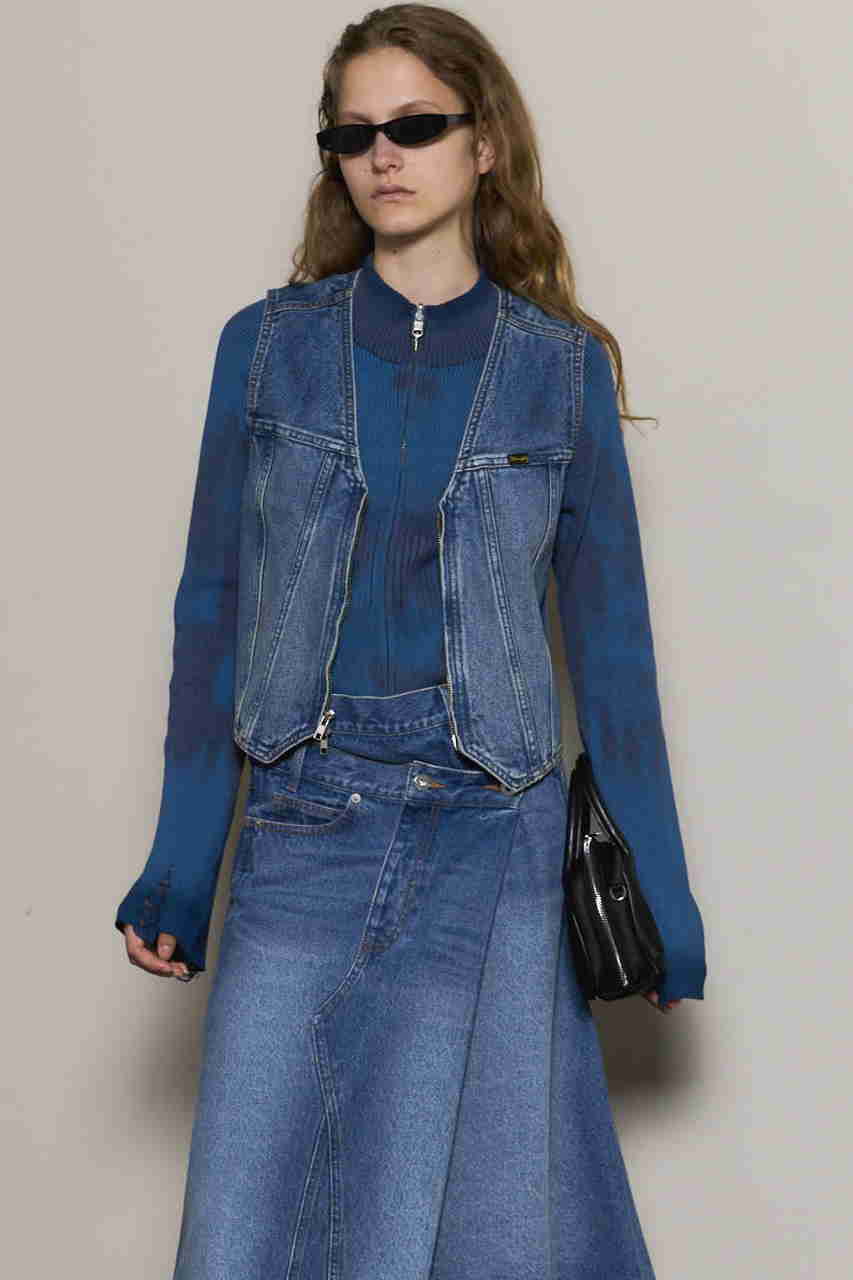 メゾンスペシャル　デニムベスト Wrangler×MAISON SPECIAL】Collaboration Mud Denim Vest