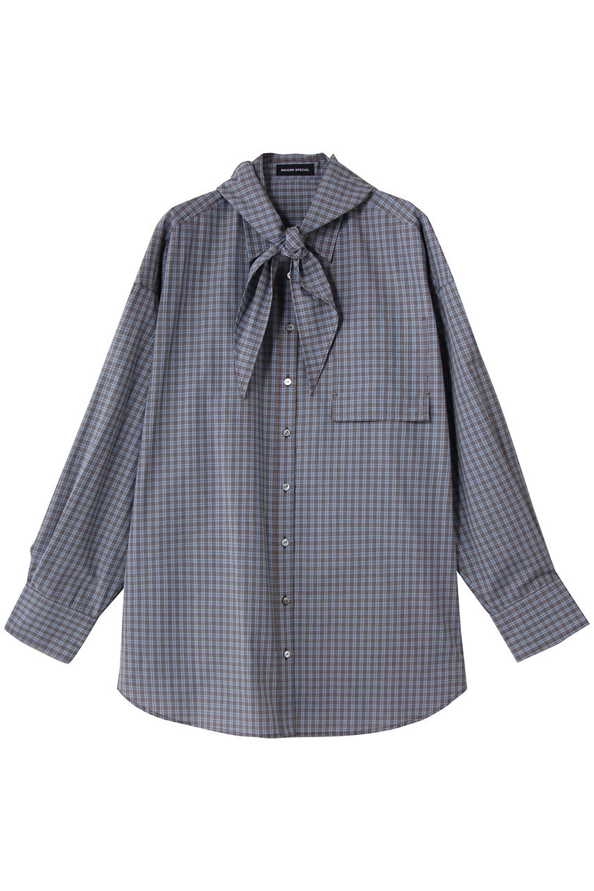 MAISON SPECIAL Oversized Shirt With Babushka/バブーシュカ付きオーバーサイズシャツ (BLU(ブルー), FREE) メゾンスペシャル ELLE SHOP MAISON SPECIAL Oversized Shirt With Babushka/バブーシュカ付きオーバーサイズシャツ (BLU(ブルー), FREE) メゾンスペシャル ELLE SHOP