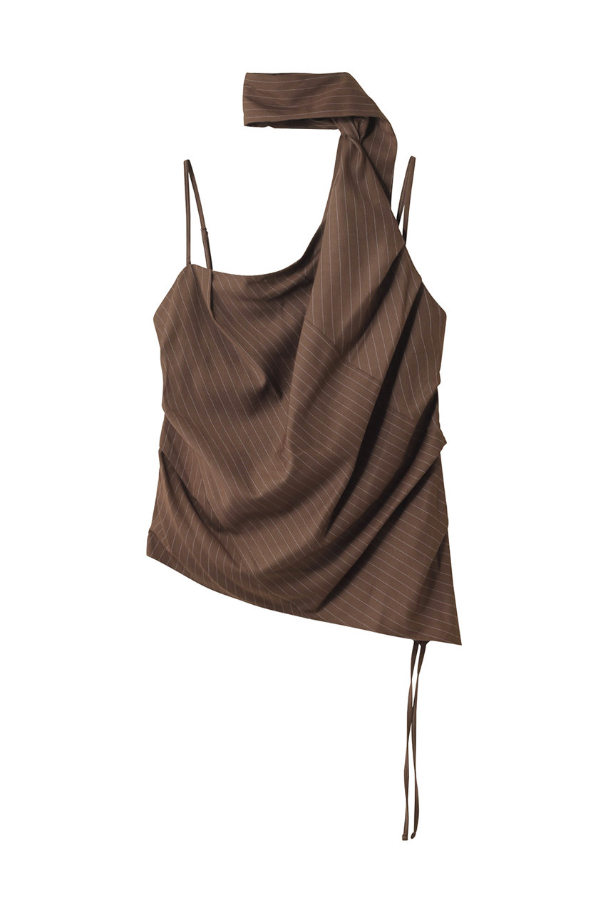メゾンスペシャル/MAISON SPECIALのDrape Asymmetry Tie Bustier/ドレープアシメタイビスチェ(BRN(ブラウン)/21252315207)
