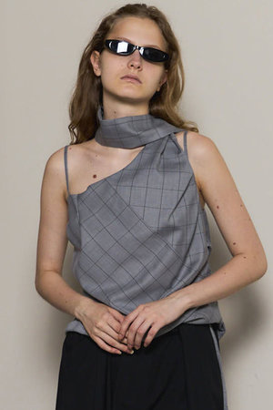 メゾンスペシャル/MAISON SPECIALのDrape Asymmetry Tie Bustier/ドレープアシメタイビスチェ(110400/110401)