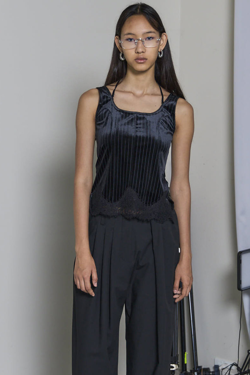 MAISON SPECIAL(メゾンスペシャル)｜Hem Lace Velvet Tank Top/ヘム