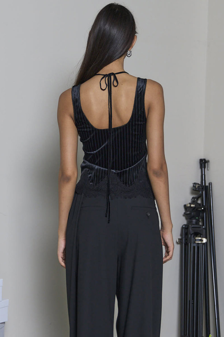 MAISON SPECIAL(メゾンスペシャル)｜Hem Lace Velvet Tank Top/ヘム