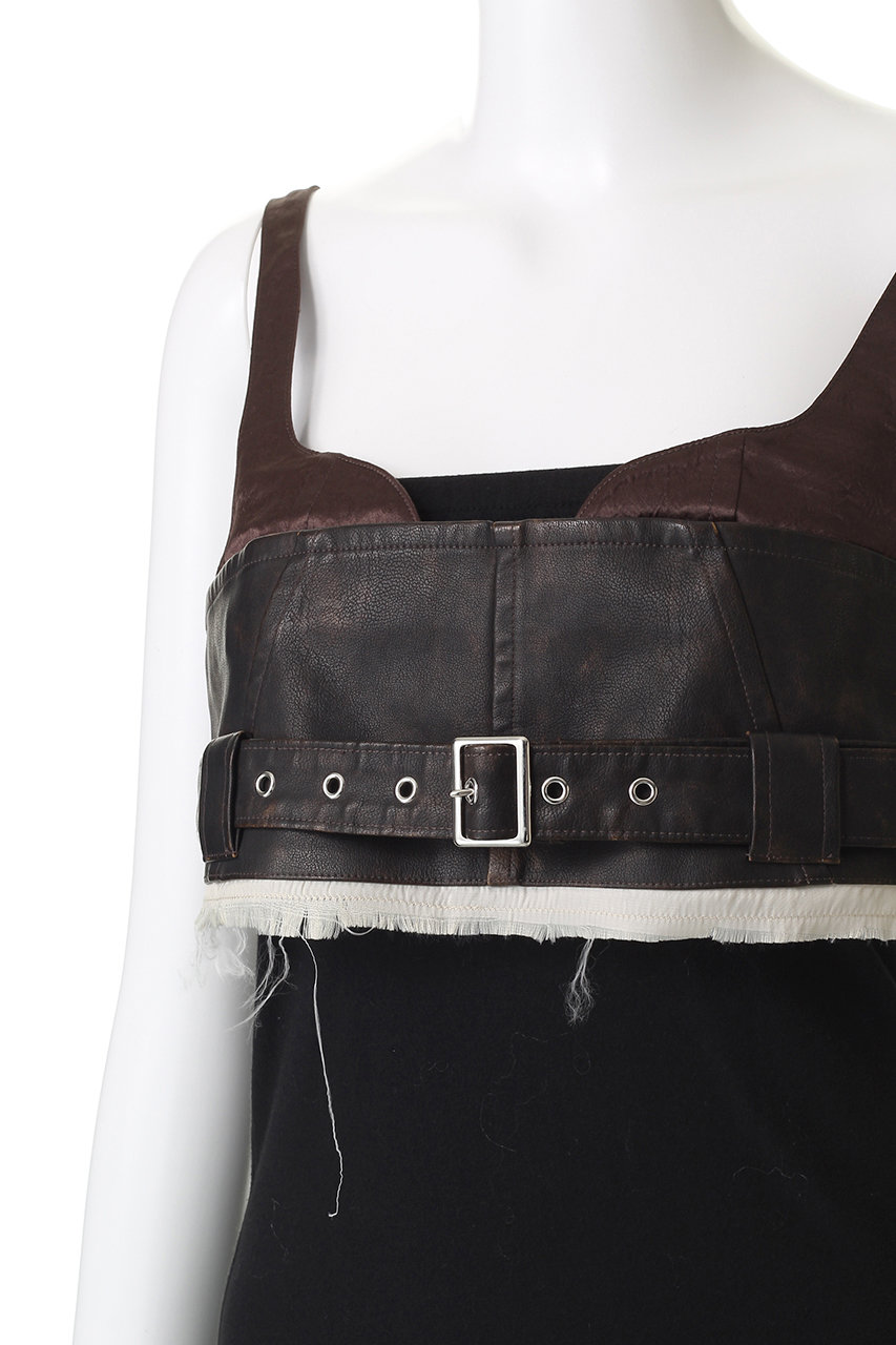MAISON SPECIAL(メゾンスペシャル)｜Belted faux Leather Bustier