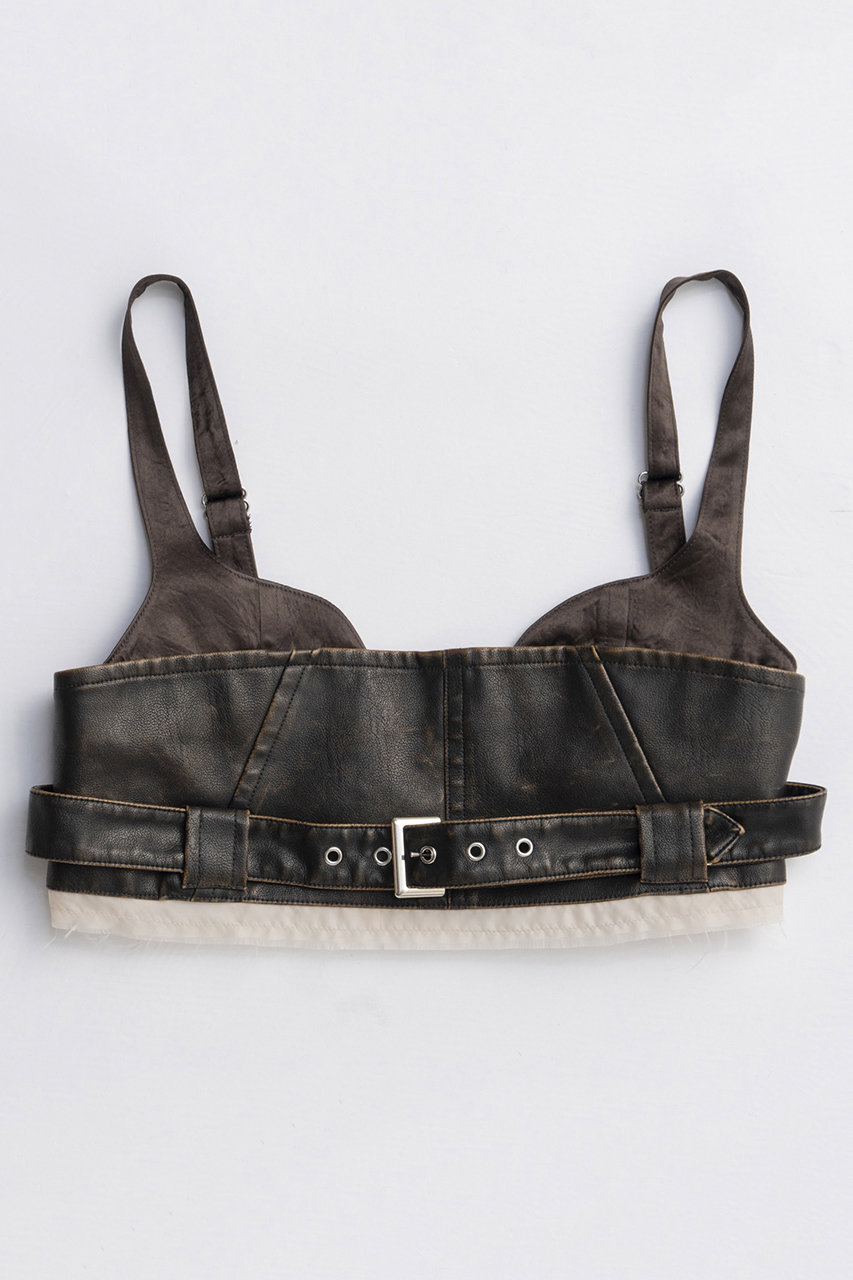 MAISON SPECIAL Belted Vegan Leather Bustier/ベルテッドヴィーガンレザービスチェ (BRN(ブラウン), FREE) メゾンスペシャル ELLE SHOP MAISON SPECIAL Belted Vegan Leather Bustier/ベルテッドヴィーガンレザービスチェ (BRN(ブラウン), FREE) メゾンスペシャル ELLE SHOP