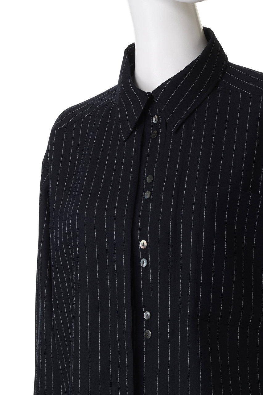 MAISON SPECIAL ストライプショート丈シャツ Tuck Stripe Short Shirt/タックストライプショートシャツ