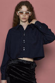 Tuck Stripe Short Shirt/タックストライプショートシャツ