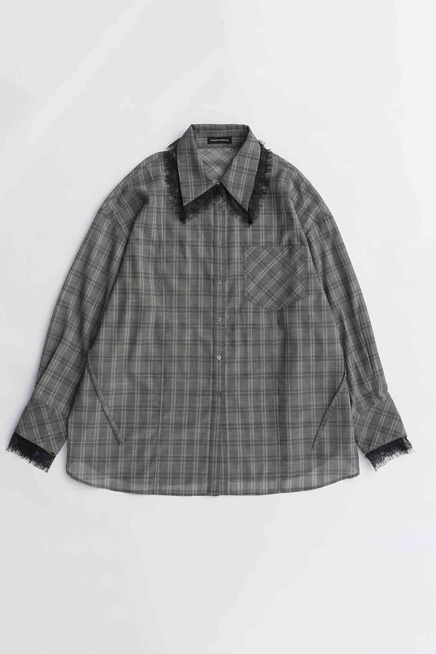 MAISON SPECIAL 2way Attachment Lace Shirt/2WAYアタッチメントレースシャツ (GRY(グレー), FREE) メゾンスペシャル ELLE SHOP MAISON SPECIAL 2way Attachment Lace Shirt/2WAYアタッチメントレースシャツ (GRY(グレー), FREE) メゾンスペシャル ELLE SHOP