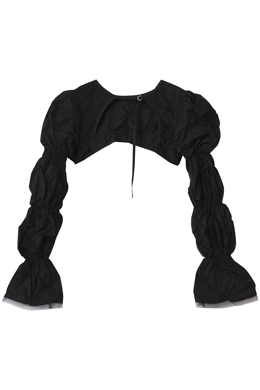 MAISON SPECIAL Tulle Layered Shirring Bolero/チュールレイヤードシャーリングボレロ (BLK(ブラック), FREE) メゾンスペシャル ELLE SHOP MAISON SPECIAL Tulle Layered Shirring Bolero/チュールレイヤードシャーリングボレロ (BLK(ブラック), FREE) メゾンスペシャル ELLE SHOP