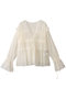 2way Ruffle Gathers Tulle Tops/2WAYフリルギャザーチュールトップス メゾンスペシャル/MAISON SPECIAL O.WHT(オフホワイト)