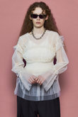 2way Ruffle Gathers Tulle Tops/2WAYフリルギャザーチュールトップス