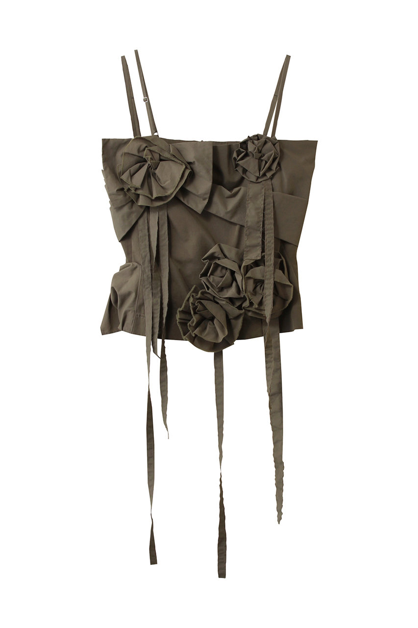 メゾンスペシャル/MAISON SPECIALのMotif Ribbon Bustier/モチーフリボンビスチェ(KHK(カーキ)/21252315801)