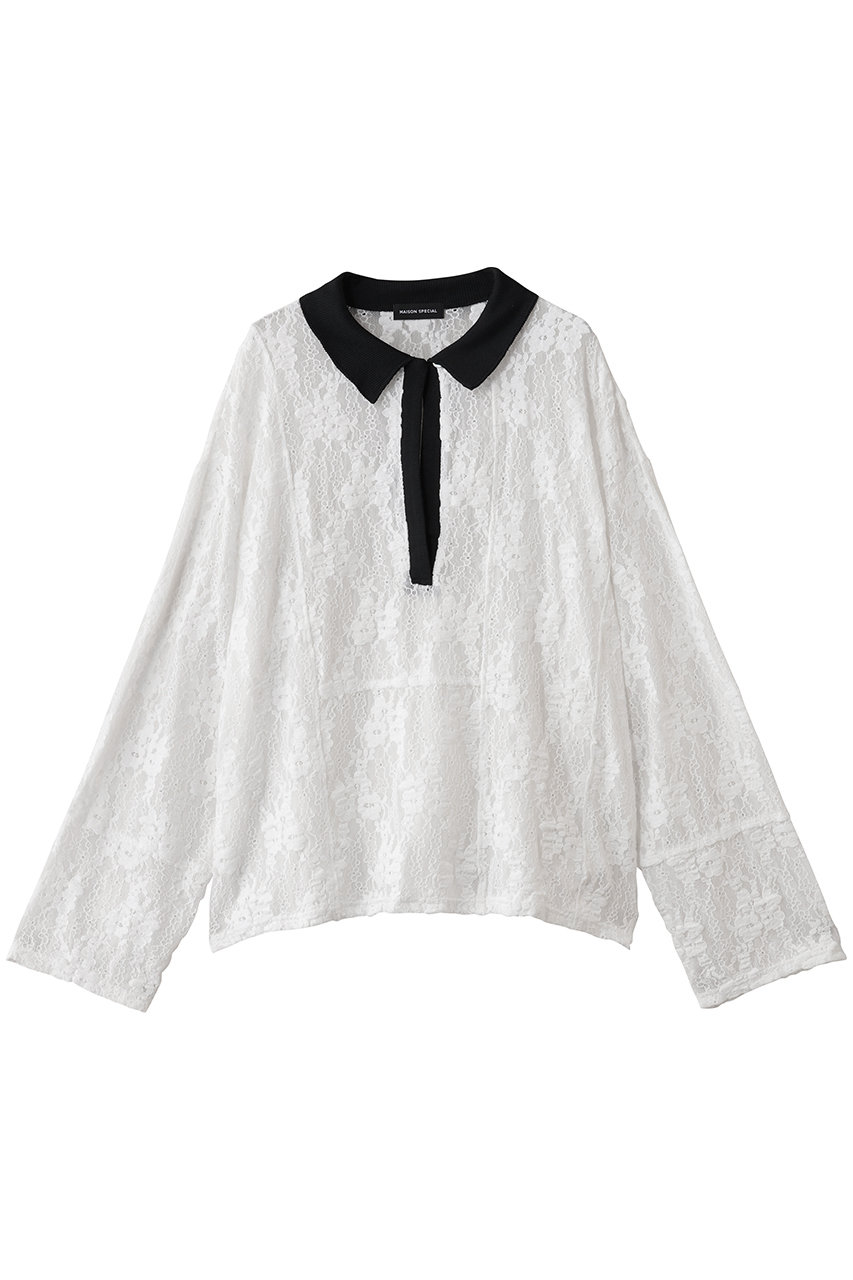 MAISON SPECIAL Lace Loose Tops/レースルーズトップス (WHT(ホワイト), FREE) メゾンスペシャル ELLE SHOP MAISON SPECIAL Lace Loose Tops/レースルーズトップス (WHT(ホワイト), FREE) メゾンスペシャル ELLE SHOP