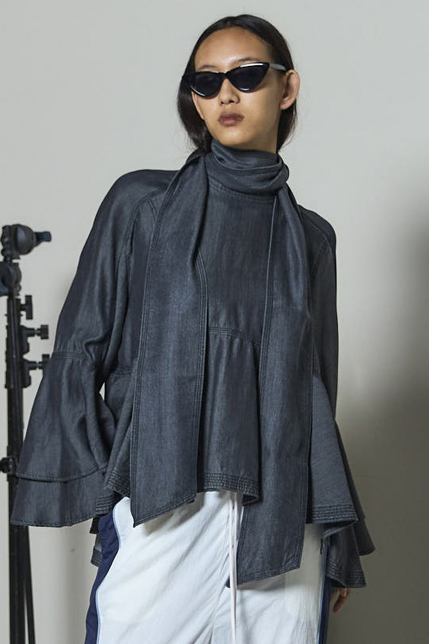 MAISON SPECIAL(メゾンスペシャル)｜Denim Bowtie Blouse/デニム
