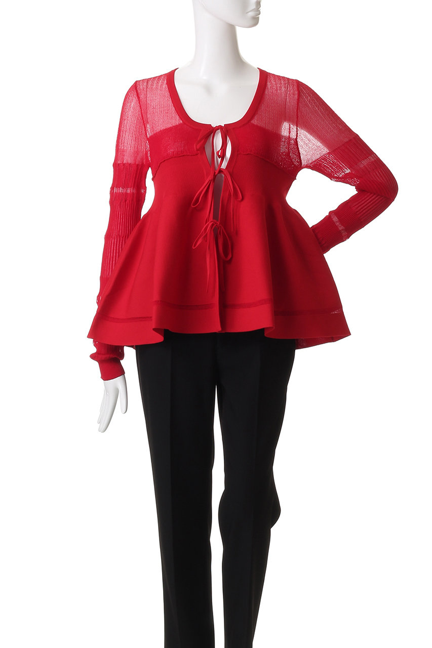 MAISON SPECIAL(メゾンスペシャル)｜Sheer Peplum Cardigan/シアー