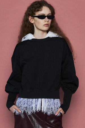 メゾンスペシャル/MAISON SPECIALのCrew Neck Color Short Knit Pullover/クルーネックカラーショートニット(110300/110301)