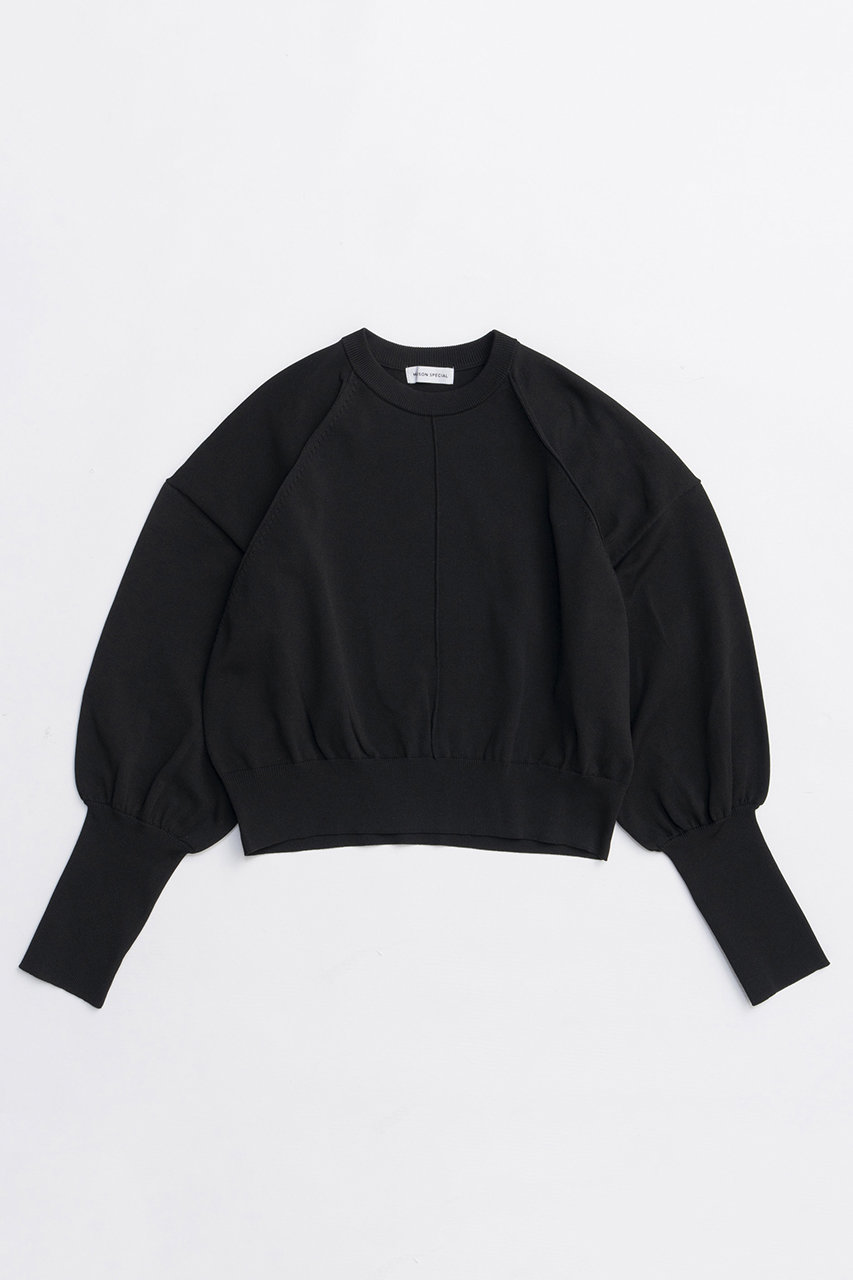 MAISON SPECIAL Crew Neck Color Short Knit Pullover/クルーネックカラーショートニット (BLK(ブラック), FREE) メゾンスペシャル ELLE SHOP MAISON SPECIAL Crew Neck Color Short Knit Pullover/クルーネックカラーショートニット (BLK(ブラック), FREE) メゾンスペシャル ELLE SHOP