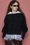 Crew Neck Color Short Knit Pullover/クルーネックカラーショートニット メゾンスペシャル/MAISON SPECIAL