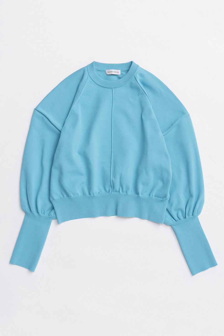 MAISON SPECIAL Crew Neck Color Short Knit Pullover/クルーネックカラーショートニット (BLU(ブルー), FREE) メゾンスペシャル ELLE SHOP MAISON SPECIAL Crew Neck Color Short Knit Pullover/クルーネックカラーショートニット (BLU(ブルー), FREE) メゾンスペシャル ELLE SHOP