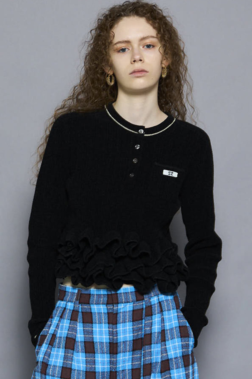MAISON SPECIAL(メゾンスペシャル)｜Ruffled Hem Chenille Knit Tops