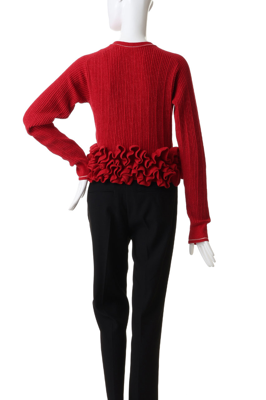 メゾンスペシャル　Ruffled Hem Chenille Knit Tops PRE-ORDER】Ruffled Hem Chenille Knit Tops