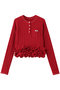Ruffled Hem Chenille Knit Tops/ラッフルヘムモールニットトップス メゾンスペシャル/MAISON SPECIAL RED(レッド)