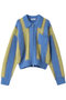 Soutien Collar Stripe Zip Knit Cardigan/ステンカラーストライプジップニットカーデ メゾンスペシャル/MAISON SPECIAL BLU(ブルー)